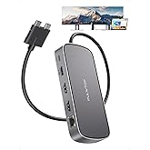 MacBook Pro Docking Station Dual Monitor 4K@60Hz for M5/M4/M3 Pro &amp; Max | PULWTOP Mac Docking Station Dual Monitor, Macbook Pro Dock Hub with 2 HDMI, Ethernet, USB 10Gbps for Mac Multi-Screen Users