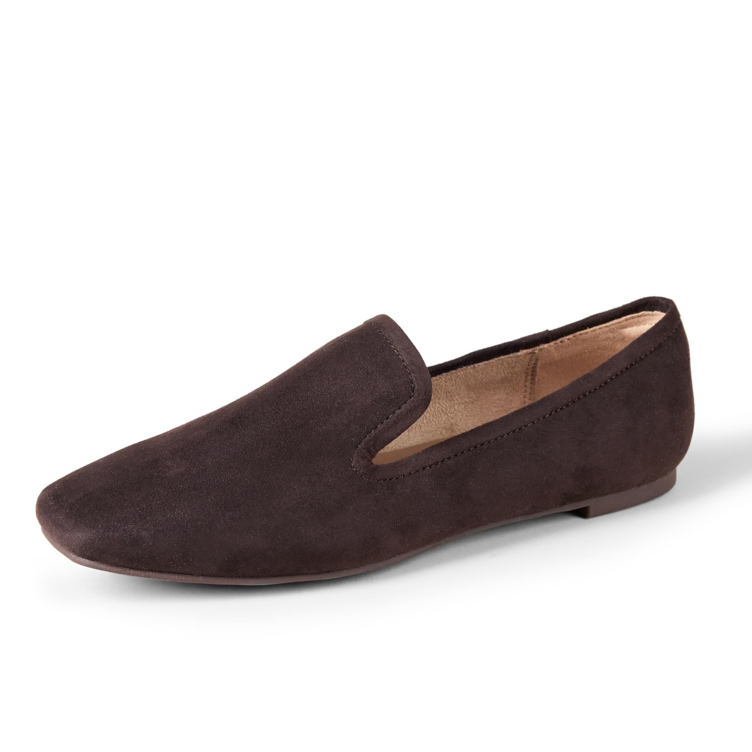 Photo 1 of Amazon Essentials Women's Soft Minimal Loafer, Dark Brown Faux Suede, 10