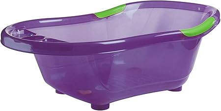 Dbb Remond Baignoire Violette Translucide Avec Bouchon De Vidange Et Poignees Antiderapantes Vertes Amazon Fr Bebes Puericulture