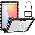 TopEsct iPad 9th/8th/7th Generation Case, iPad 10.2 Case for Kids with Portable Shoulder Strap, PET Screen Protector & Shockproof Silicone