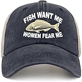 Hat Women Want Me Fishes Fear Me Hat for Women Dad Hats Trendy Caps