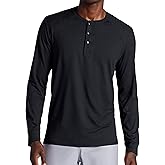 Gaiam Mens Commuter Long Sleeve Henley Shirt, Standard Fit, Stretch Midweight Material