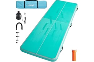 Hiwave Inflatable Air Gymnastics Tumbling Mat, Training Mats for jumps and training tricks,118/157"x 39"x1.9" Size Anti-slip Gym Mat
