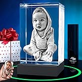 ArtPix 3D Premium Crystal Photo, Christmas Personalized Gifts for Women, Wife, Her, Him, Men, Husband, Grandma, Great Xmas Customized Gift With Your Own Photo, Custom Glass 3D Laser Etched Picture
