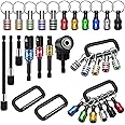 Anglekai 18PCS Bit Holder Cool Gadgets, 11PCS Drill Bit Holder Keychain/ 3PCS Impact Drill Bit Sockets Adapter/ 3PCS 1/4’’ Quick Hex Shank/ 105°Right Angle Drill Driver 1/4’’Hex Shank Screwdriver Bit