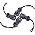 Padwa Lifestyle 4 Pcs Black Quick Release Camera Strap QD Loops Connector Adapter - Camera Quick Release Clip Compatible for All Compact Digital Cameras,Binoculars, Drone Remote Control and USB Stick