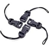 Padwa Lifestyle 4 Pcs Black Quick Release Camera Strap QD Loops Connector Adapter - Camera Quick Release Clip Compatible for All Compact Digital Cameras,Binoculars, Drone Remote Control and USB Stick