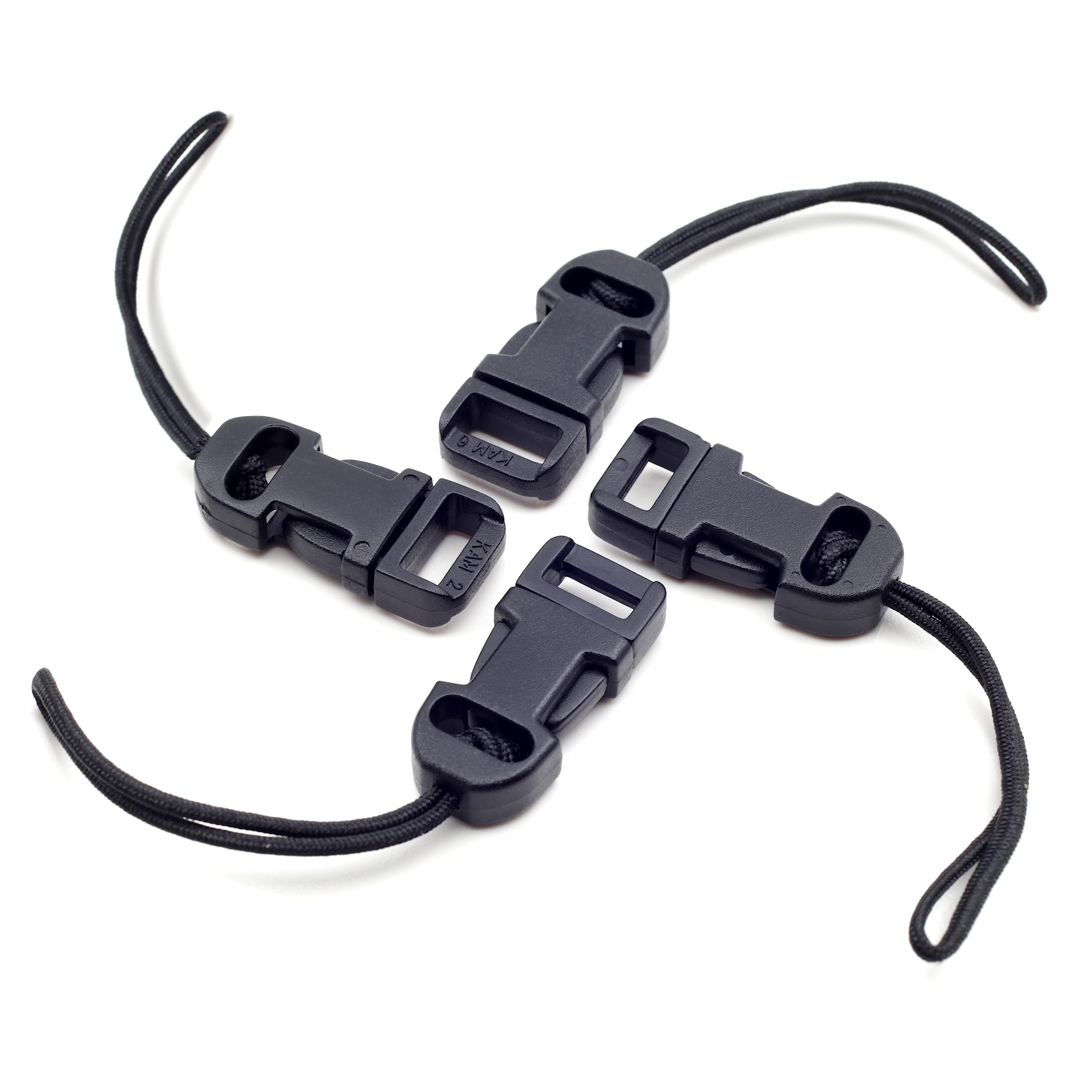 Padwa Lifestyle 4 Pcs Black Quick Release Camera Strap QD Loops Connector Adapter - Camera Quick Release Clip Compatible for All Compact Digital Cameras,Binoculars, Drone Remote Control and USB Stick