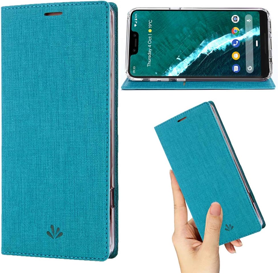 weier Flip Case for Google Pixel 3 XL, Premium Thin Case Wallet with Card Holder Stand Design Clear TPU Bumper Full Body Protective Leather phone Cover for Google Pixel 3 XL (Google Pixel 3 XL, Blue)