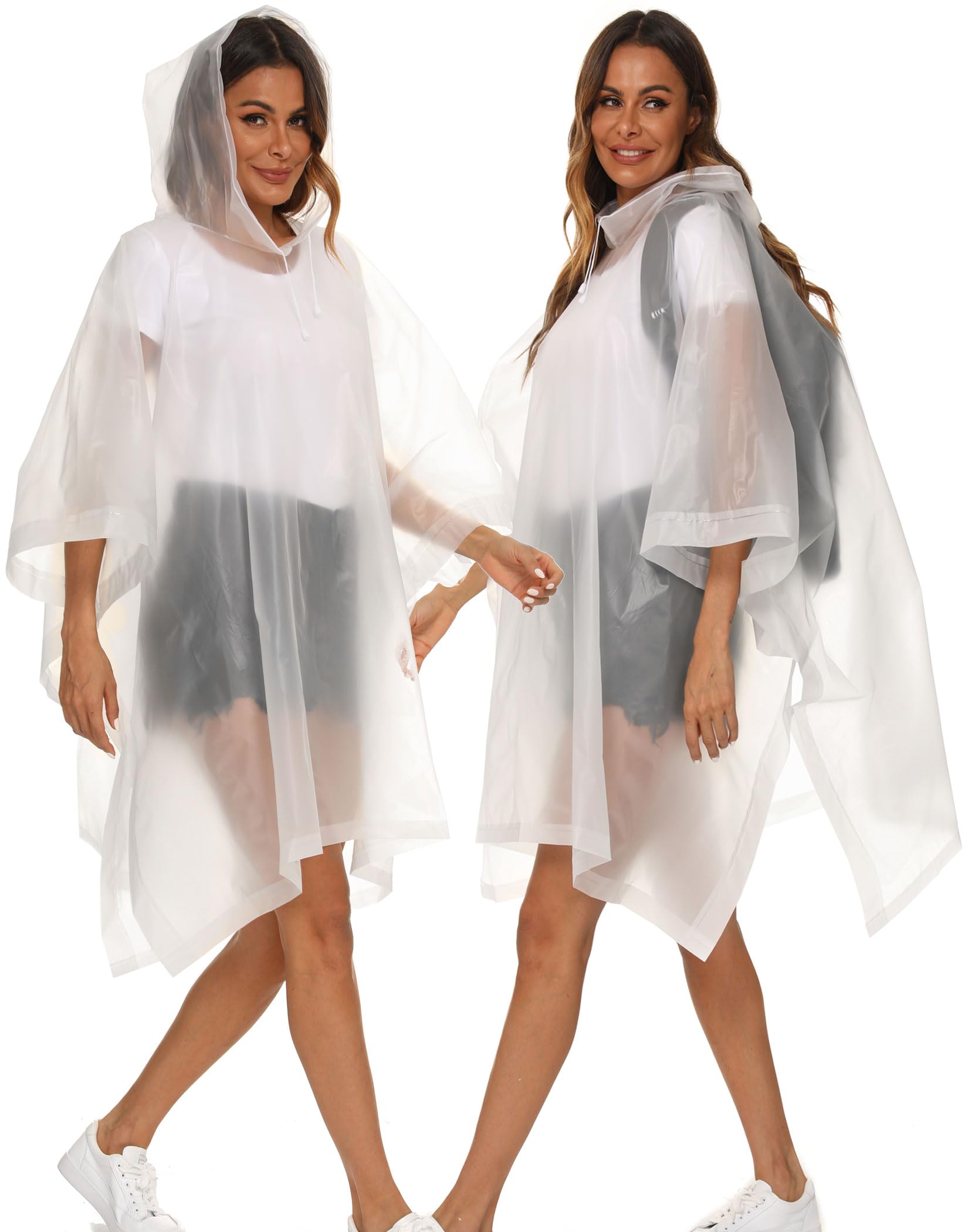 Borogo 2 Pack Rain Ponchos for Adults Reusable