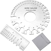 2 Pcs Stainless Steel Thickness Gauges Wire Gauge Measuring Tool | Rust-resistant stainless steel, dual gauge set, clear markings, for wire, cable and sheet metal measurement