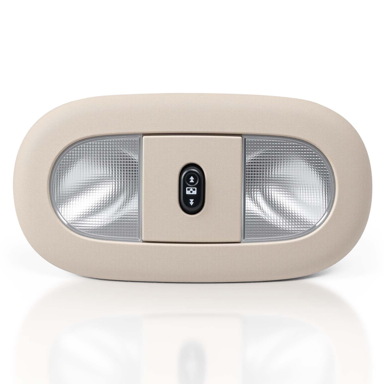 Photo 1 of LED Front Overhead Console with Dome Map Light & Sunroof Switch Fit for Ford F250 F350 F450 F550 Super Duty 2008-2010 Cab Interior Ceiling Headliner Lamp Roof Reading Light OE# 8C3Z-25519A70-AA - Tan