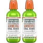 TheraBreath Fresh Breath Mouthwash, Mild Mint Flavor, Alcohol-Free, 16 Fl Oz (2-Pack)