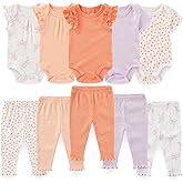 falianni Baby Boy Girl 10 Piece Combined Type Clothing Set Cotton Baby Bodysuits and Pants Set Home Outdoor Infant Clothes