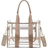 getgto Clear Bags for Women Tote Bag, Crossbody Bag, Stadium Approved Clear Purse for Sports Events, Concert, Work & Beach