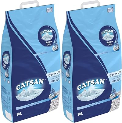 Catsan Hygiene Cat Litter 20L Pack of 2 - Natural Mineral Formula