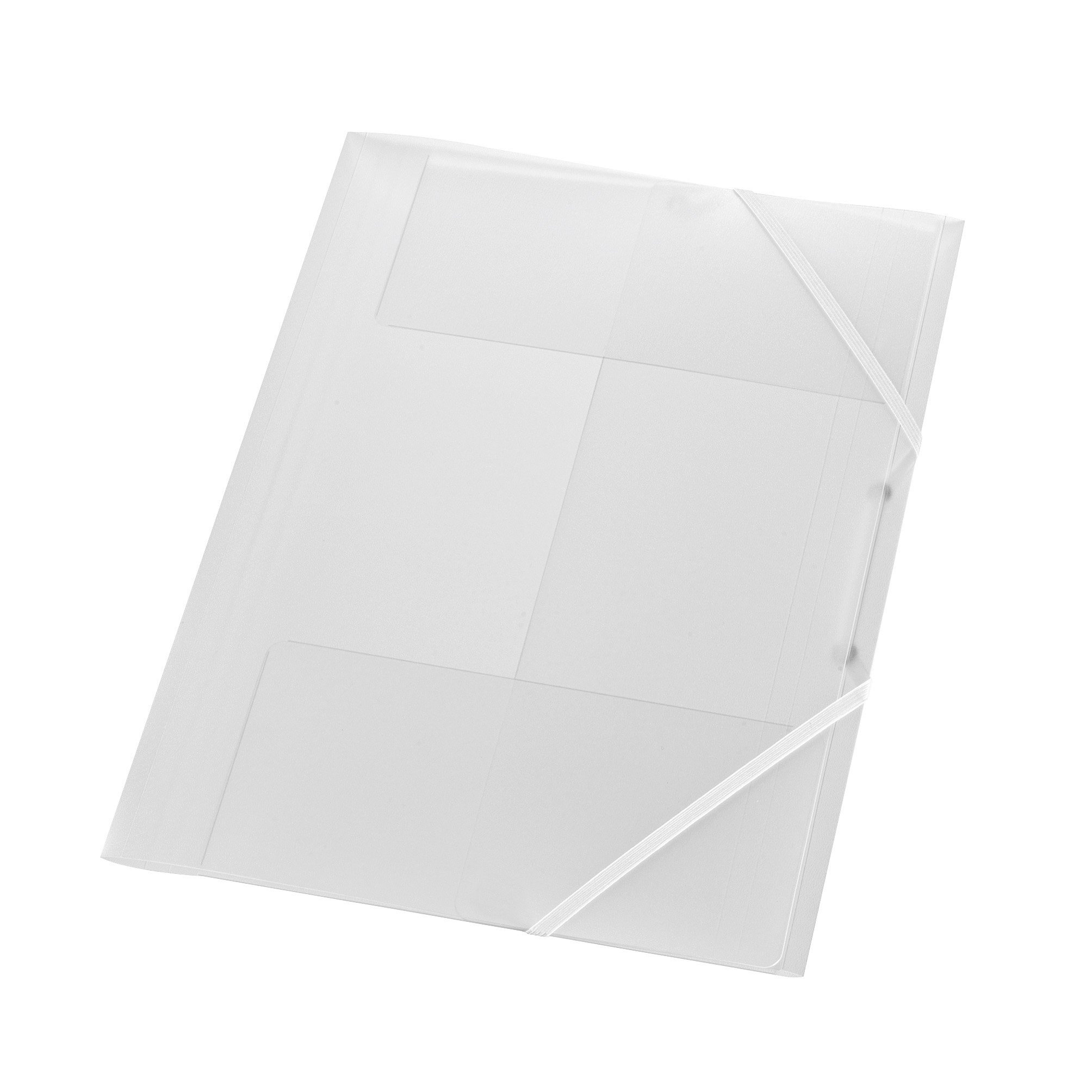 Herlitz 1948652 Elasticated Folder with 3 Flaps and 2 Elasticated Sides A4, PP, transluzent Clear