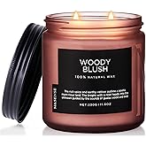 M&SENSE Rose Oudwood Scented Candle, 11.6oz 70 Hours Natural Soy Wax Long Lasting Slow Burning Candles, 2 Wick Relaxing Aromatherapy Gifts for Home Decor