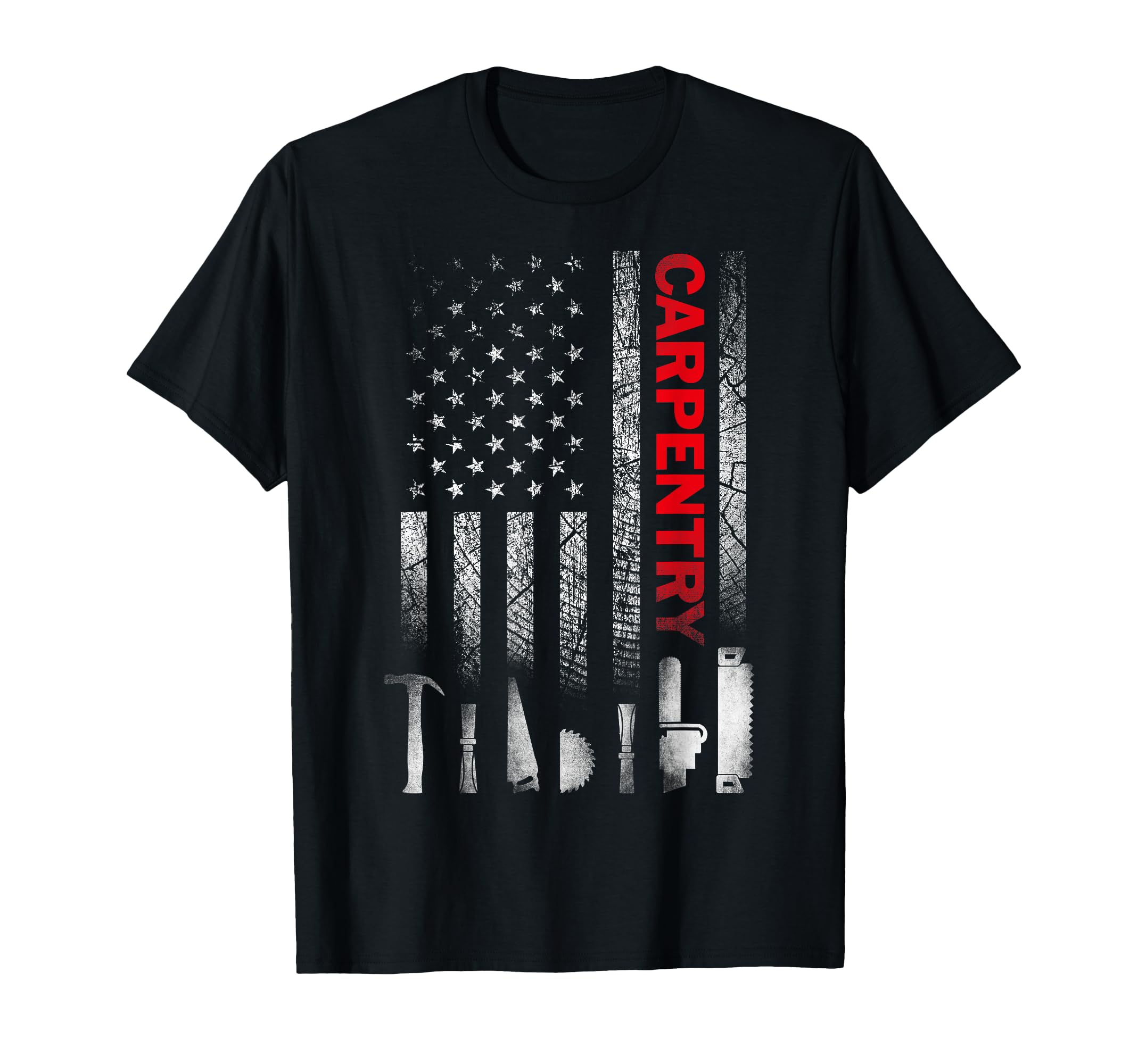 Carpentry Tools Shirts Vintage Patriotic American Flag T-Shirt