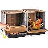 Chicken Nesting Box, 2 Compartment Nesting Boxes for Chickens, Large Chicken Laying Boxes for Egg Collection &amp; Hen on Nest, Roll Away Nesting Boxes Chicken (Extra Large)