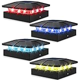 Peasur 4x4 Solar Post Cap Lights Outdoor RGB Color