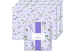 SCENTORINI Shelf Liners for Kitchen Cabinets Non-Adhesive, Lavender Scented Drawer Liners, 14.3 x 19.6 Inch 6 Sheets, for Dre