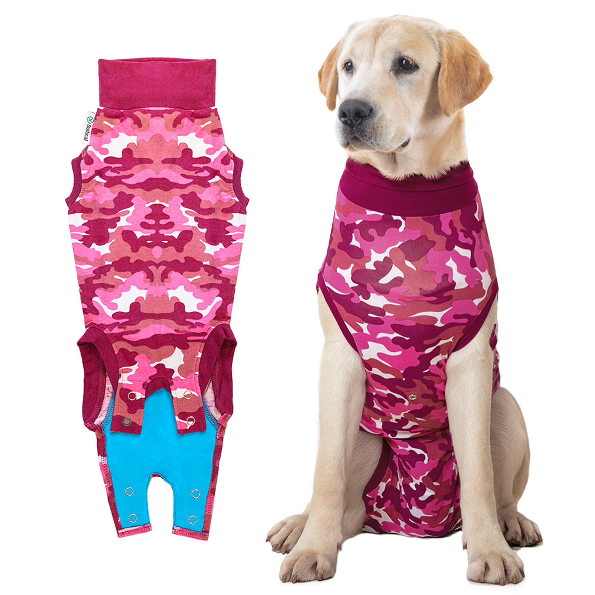 Suitical Recovery Suit Dog, XX-Large, Pink Camouflage