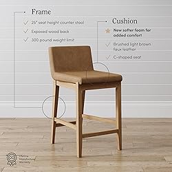 Nathan James Gracie Modern Counter Height Bar Stool