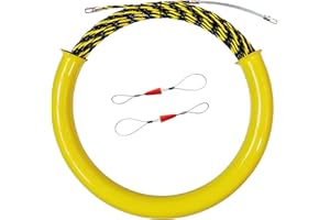 Aewio 20m/65FT Fish Tape with Collection Tube Electrical Wire Threader Wire Puller Wire Running Kit for Pulling Wire Line (20