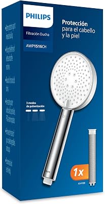Alcachofa de ducha con filtro, elimina eficazmente el cloro y otras partículas grandes, tres modos de pulverización, diseño de mejora de presión, capacidad de filtrado de 1 mes