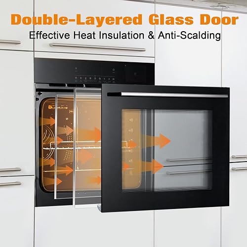 24" Electric Built-In Wall Oven - 2.5 Cu.ft, 3000W, 4 Cooking Modes & 102 Auto Recipes, Stainless Steel With Self-Clean