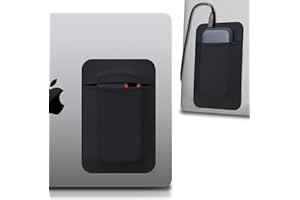 Lacdo Portable Hard Drive Sleeve for Laptop, Stick on Pouch with Reusable Adhesive, for SanDisk, Samsung, Crucial, Portable E