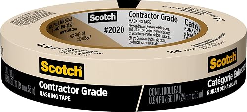Scotch Painter’s Tape Masking Tape, Contractor Grade 24 mm (1 Roll) - 2020