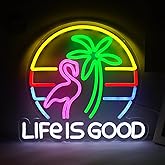 LIFE IS GOOD Cocktail Neon Signs for Wall Decor Neon Lights Neon Lights for Bedroom Led Signs