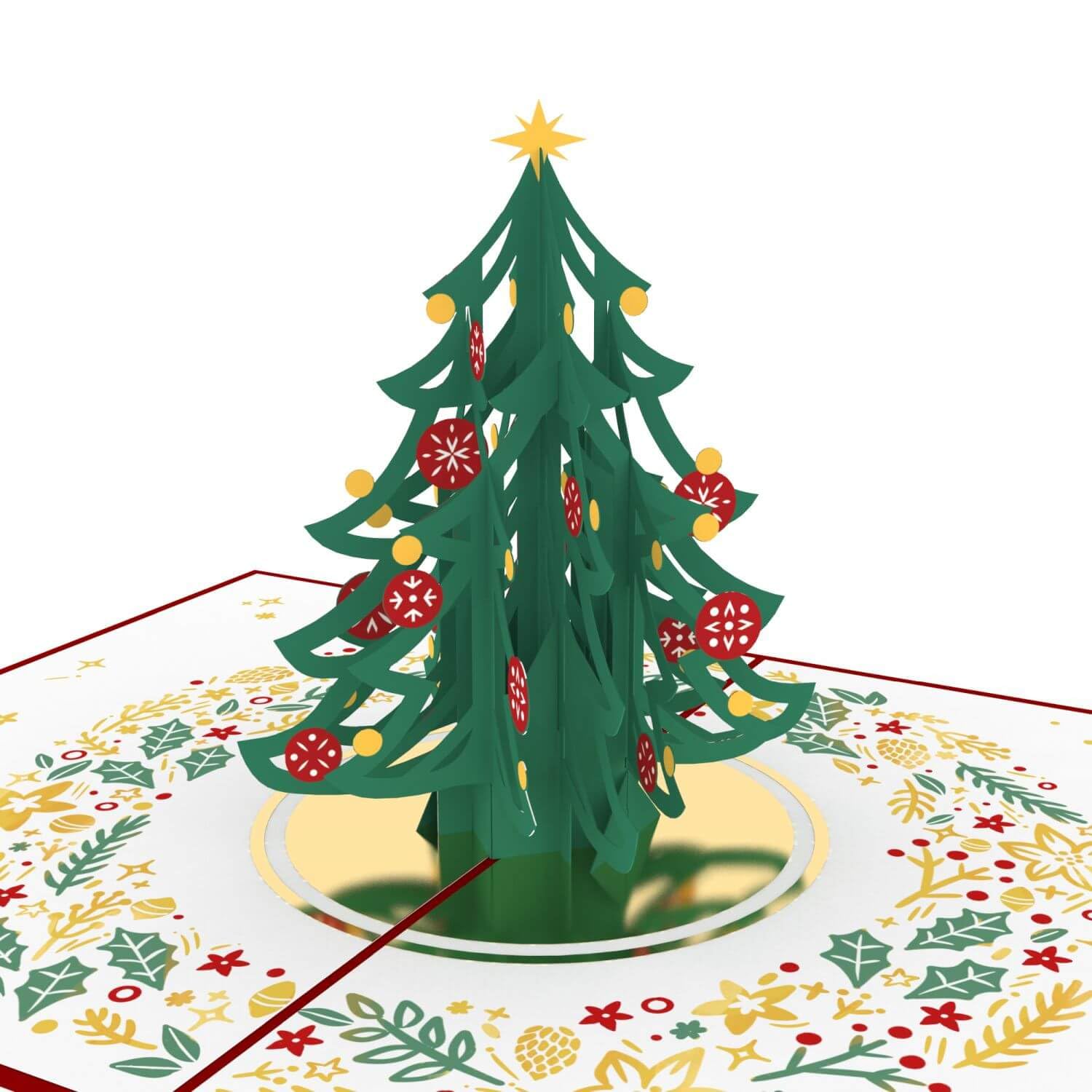 papercrush® Pop-Up Card Christmas Tree – Elegant 3D Christmas Card with Decorated Christmas Tree and Gold Decorations, Special "Merry Christmas" Card for Women (Girlfriend, Mum or Grandma) and Men