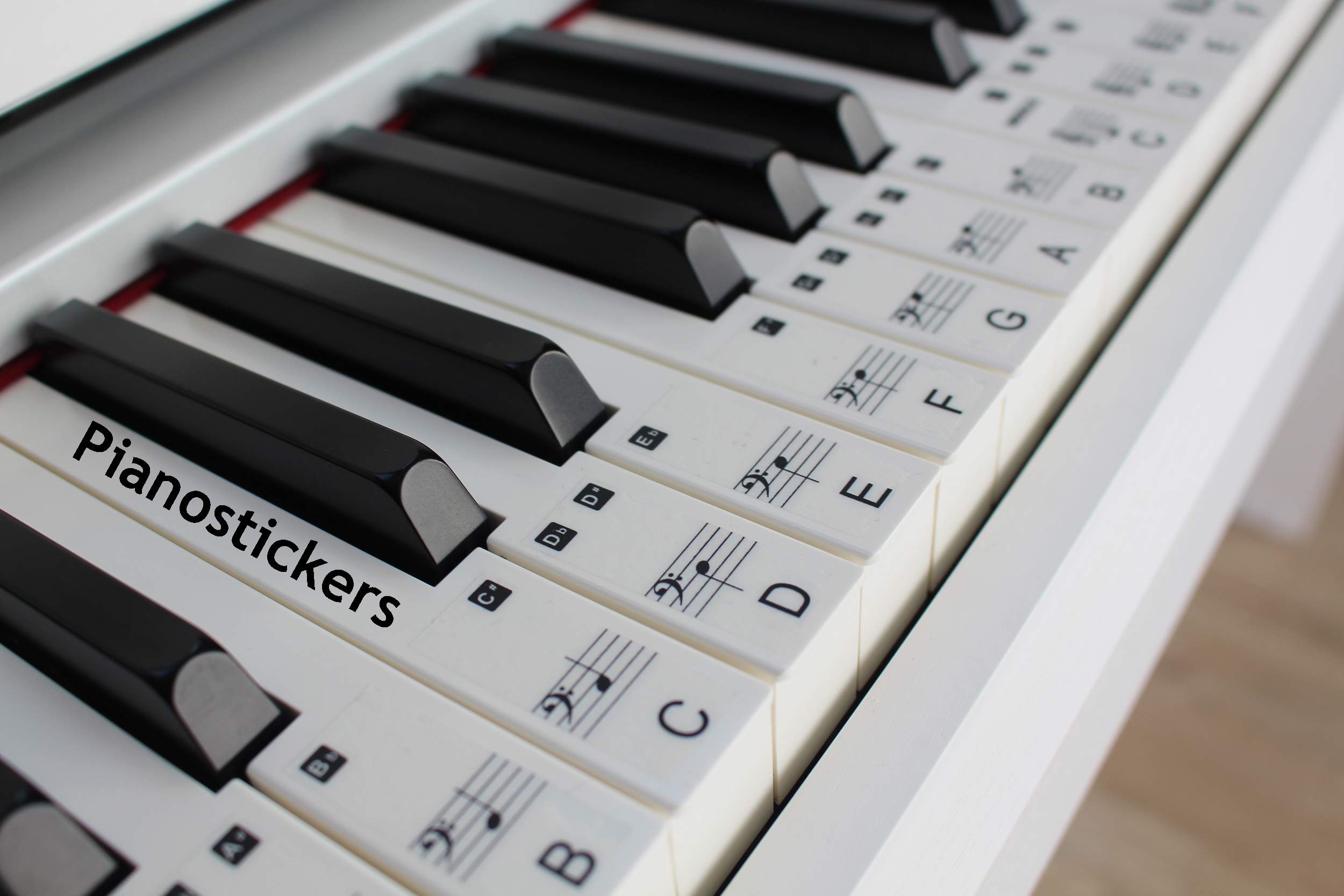 Piano Stickers for 49/61 Key Keyboard, Transparent, Laminated, Ultra