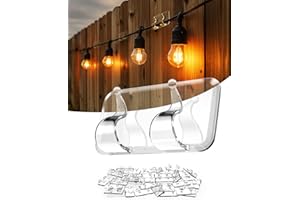 LZC Heavy Duty Patio Light Hooks: 25 Pack with Waterproof Adhesive Strips - Outdoor String Light Clips for Deck, Gazebo, Fence & Christmas