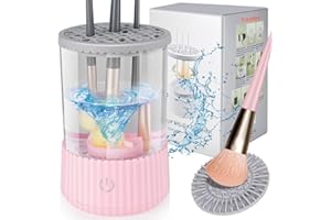 YNIPANDA Electric Makeup Brush Cleaner, USB Make Up Brush Washer, Cosmetic Brush Swirl Cleanser Tool, Quick Efficient Machine, Clean for Beauty Women Makeup Brushes, Pink