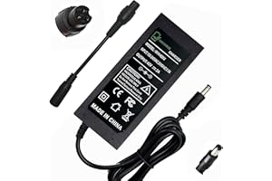 WANHIRUS 42V 2A Charger for Scooter 36V Lithium Battery, Smart Power Supply for 36 Volt Li-on (8mm 3-Prong and 5.5mm DC Connector)