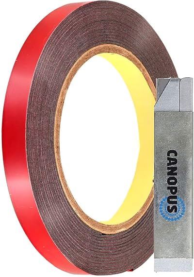 CANOPUS Heavy Duty Double Sided Tape 10mm x 4.5m Waterproof Acrylic Foam for