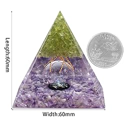 mookaitedecor Peridot Tree of Life Orgone Pyramid
