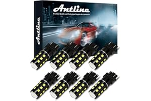 Antline 3157 3156 3057 3157A 4057 4157 LED Bulb White, Super Bright 1200 Lumens 24-SMD LED Replacement Lamp for Car Backup Reverse Brake Tail Turn Signal Daytime Running Parking Lights (Pack of 8)
