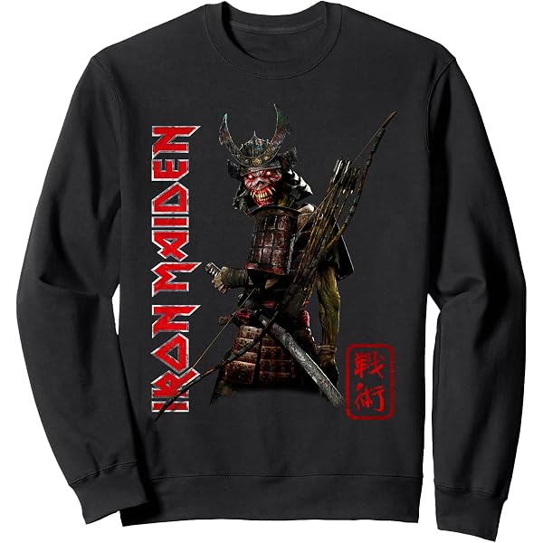 Maglietta da uomo Iron Maiden - Senjutsu Back Cover Vertical Logo - NAVY - ROCK OFF - IMTEE133MN