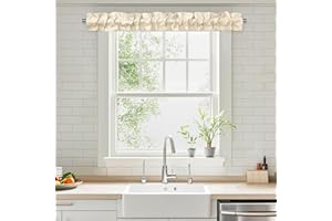 XWZO Sleeve Topper with Top Bottom Ruffle Sleeves Valances Home Décor Window Treatment Bedroom Nursery Kitchen Window Curtain Header, 58" x 5",1 Piece, Textured-Champagne