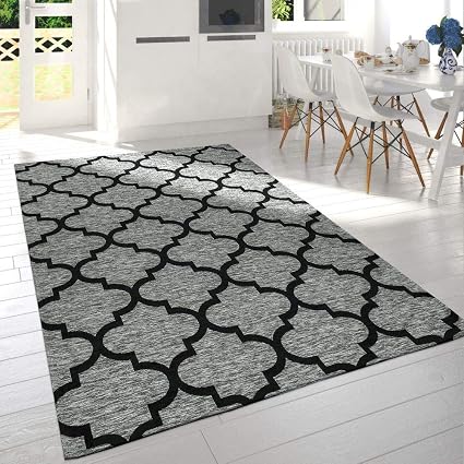 Paco Home Moderne Poils Ras Salon Tapis Design Marocain