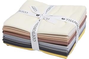 COTTONVILL 20COUNT Cotton Solid Quilting Fabric (quarter 12pcs, 99-Desert)
