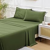 Swiftify 100% Organic Viscose Derived from Bamboo, 4-Piece King Bed Sheet Set, Ultra Soft & Luxuriously Cooling Sheets, Deep Pocket Fits 16" Mattress, Perfect for Hot Sleepers, Forest Green