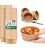50 Pack 50oz Disposable Paper Bowls With Lids - Heavy Duty Compostable Bowls For Parties & Takeout