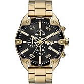 Diesel Men's Watch, Spiked Stainless Steel Chronograph Diesel Watch for Men