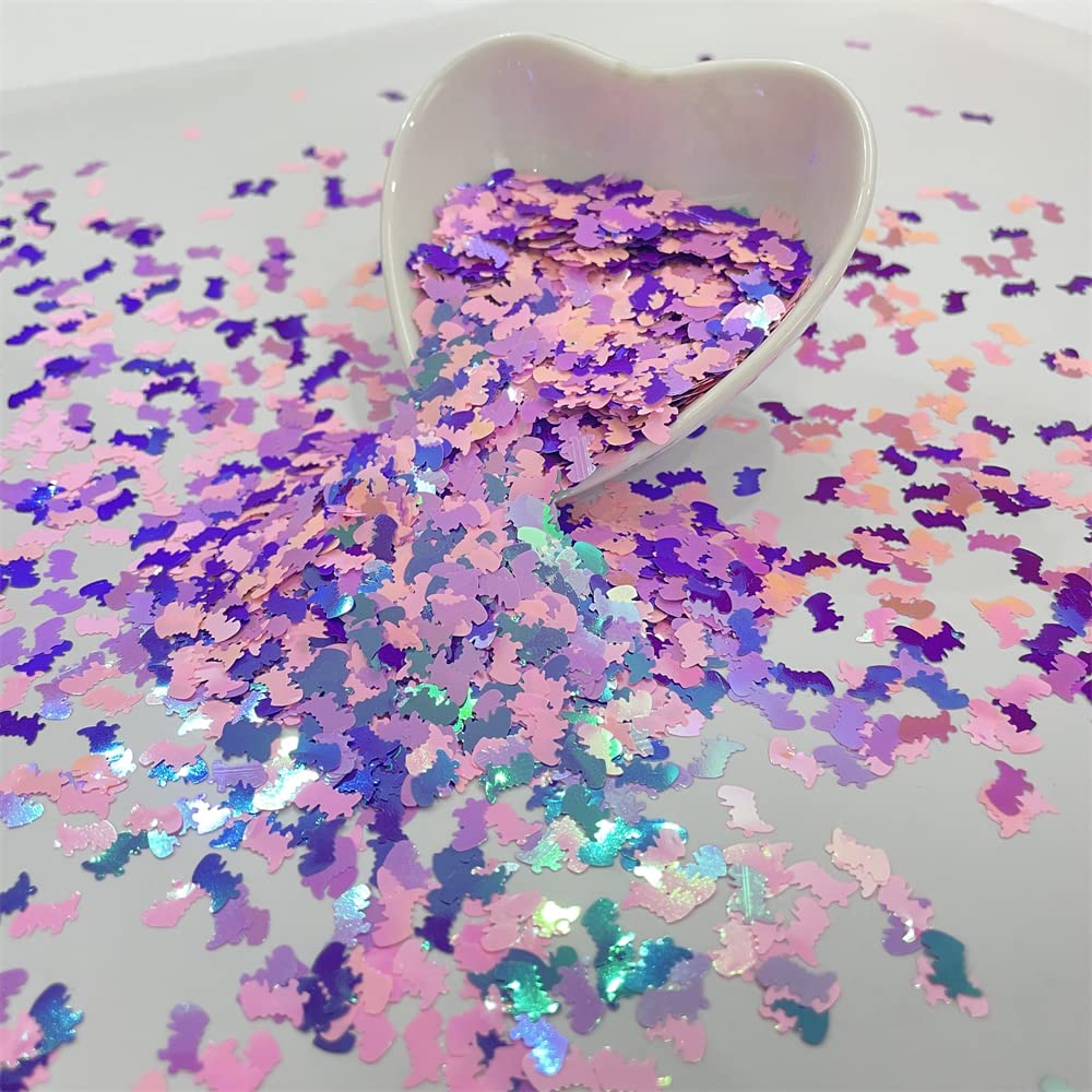 PrettyG 10 Grams/Pack - Pearl Iridescent Dinosaur Shape Glitter Sequins - Festival Rave Beauty Makeup Face Body Nail Craft Art Decoration (Mixes Colors)